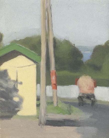 Clarice Beckett The Bus Stop, oil painting picture
